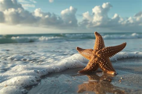 Premium Photo A Starfish Is Laying On The Sand At The Beach