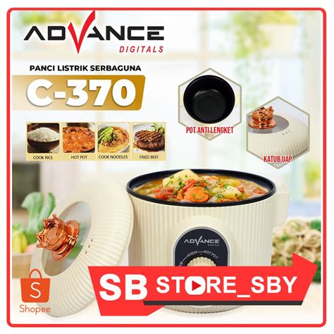 Jual Advance Panci Listrik Serbaguna C 370 Steamer Dan Rice Cooker