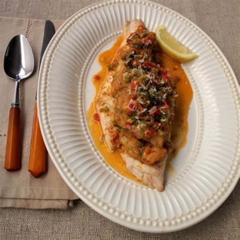 Shrimp Stuffed Flounder With Sauce Piquante | Emerils.com