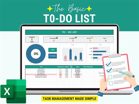 To Do List Excel To Do List Spreadsheet To Do List Planner To Do