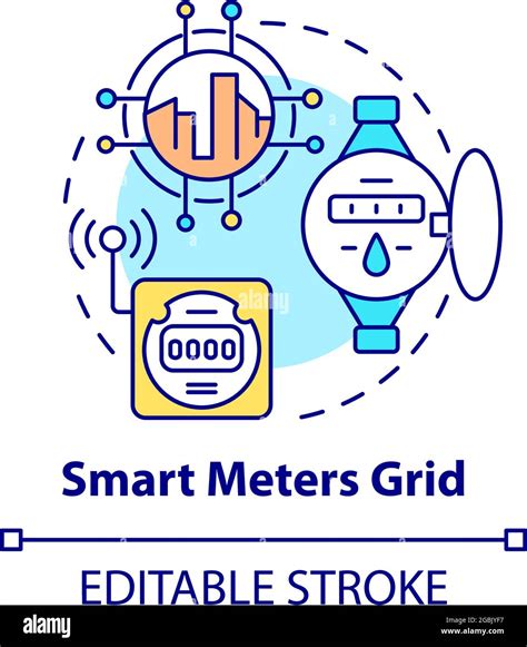 Smart Meters Grid Concept Icon Stock Vector Image Art Alamy