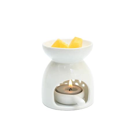 White Star Pattern Aromatherapy Tarts Holder Candle Ceramic Aroma Burners Assorted Wax Warmer