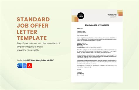 Standard Employee Offer Letter Infoupdate Org