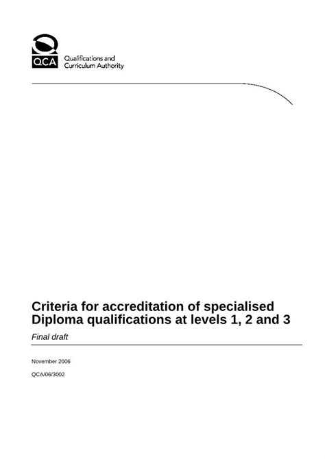 PDF Criteria For Accreditation Of Specialised Diploma Qualifications