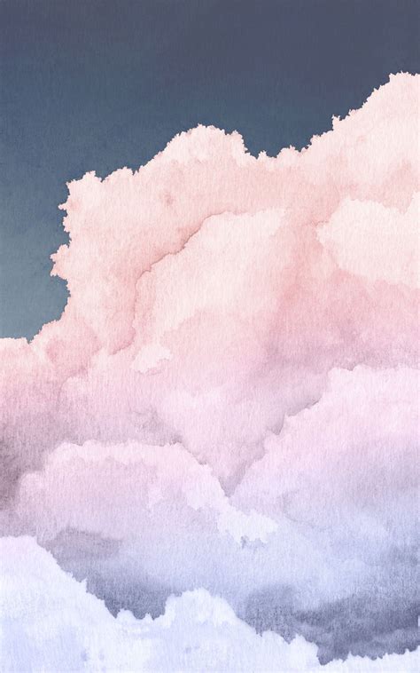 Pink Sunset Painting Pastel Watercolour Clouds - Kremi Png