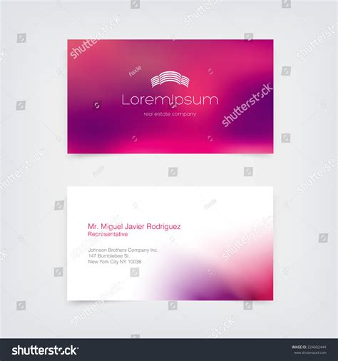 Vector Business Card Design Template Purple Stock Vector (Royalty Free ...