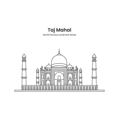 outline illustration of a taj mahal india 4998939 Vector Art at Vecteezy