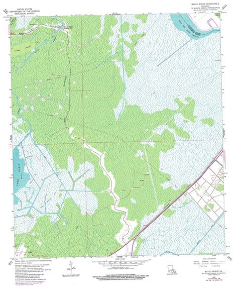 Bayou Boeuf Topographic Map Scale Louisiana