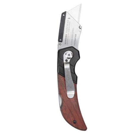 Husky Wood Handle Folding Lock Back Utility Knife Monsecta Depot