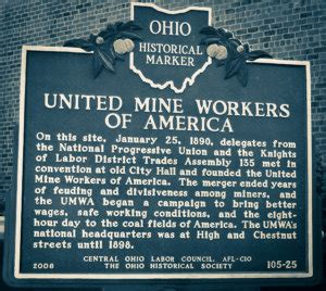 United Mine Workers Of America Marker Side B Umwa