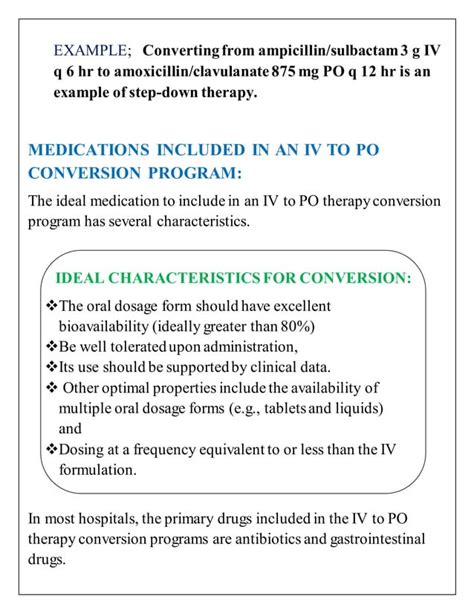 Conversion From INTRAVENOUS TO ORAL DOSING Design Of Dosage