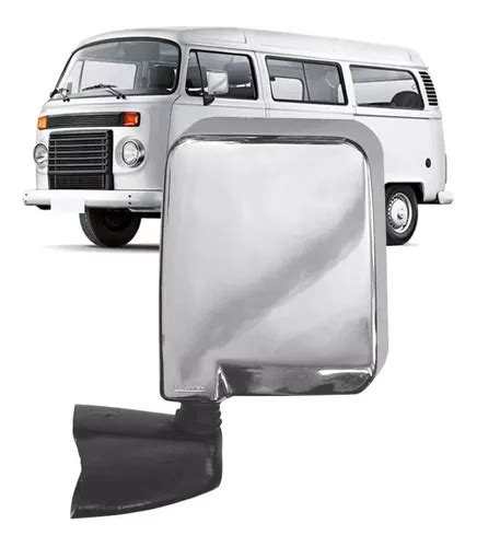 Retrovisor Vw Kombi Clipper Pé De Ferro Esquerdo Cromado Parcelamento