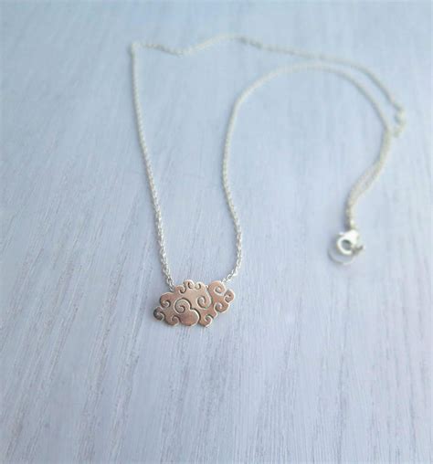 Cloud Necklace Sterling Silver Dream Big Cloud Pendant Etsy