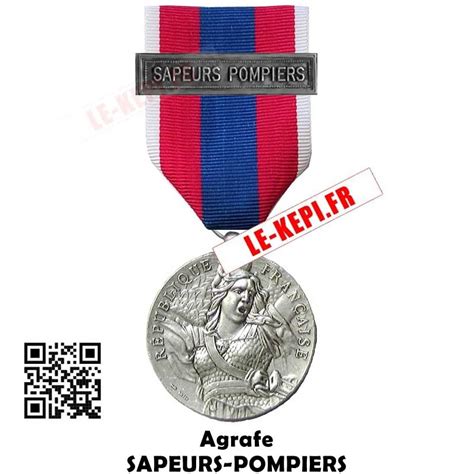 Médaille Ordonnance Défense Nationale Argent Agrafe Sapeurs Pompiers