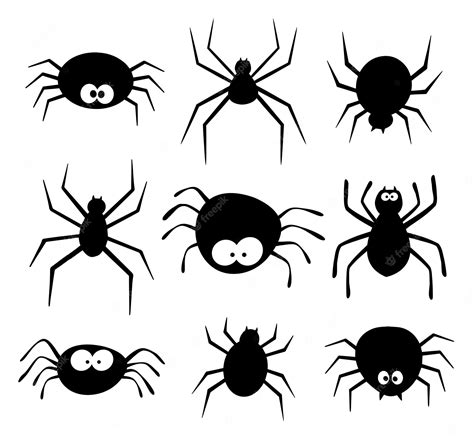 Aranha De Halloween Isolada No Fundo Branco Silhueta Desenhada à Mão De