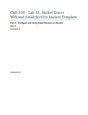 Lab Answer Template Docx Csis Lab Packet Tracer Web And