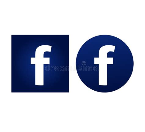 Social Media Facebook Icon In Dark Blue Background Editorial Image