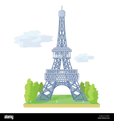 La Torre Eiffel El Icono De Estilo De Dibujos Animados Imagen Vector