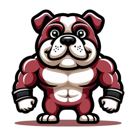 Premium Vector Strong Athletic Body Muscle Bulldog Mascot Design