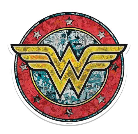 Wonder Woman Shield Logo 3D Effect Cardboard Cutout Wall Art ...