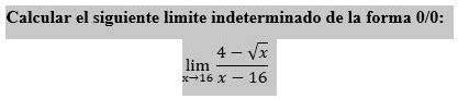 SOLVED Calcular El Siguiente Limite Indeterminado De La Forma 0 0 Lim