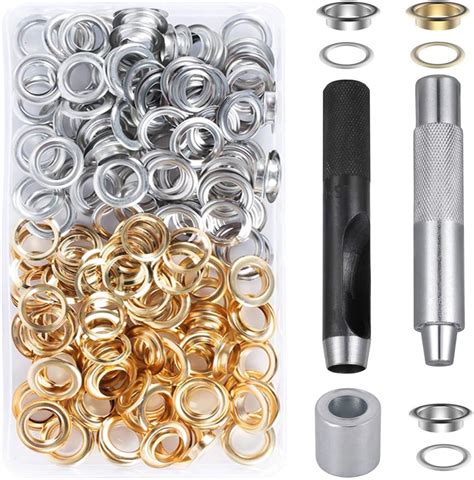 Manlee 243pcs Grommet Tool Kit 12mm Metal Grommets Eyelets 12 Inch