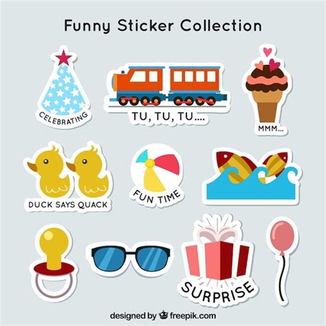 Free Vector | Funny sticker collection