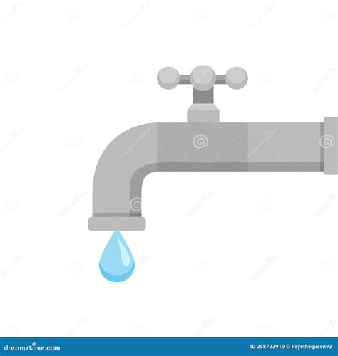 Water Tap With Drop Isolated On White Background Stock Vector