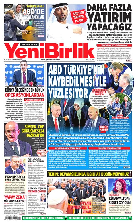 Yenibirlik Gazetesi Yenibirlik Man Et Oku Haberler Haziran