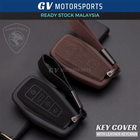 READY STOCK Proton X50 Key Cover Case Suede Car Leather PU Fob Key