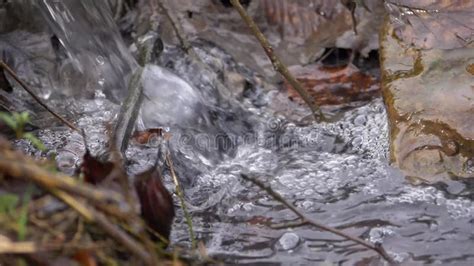 Stream Of Bubbling Water With A Light Colored Background Stock Footage