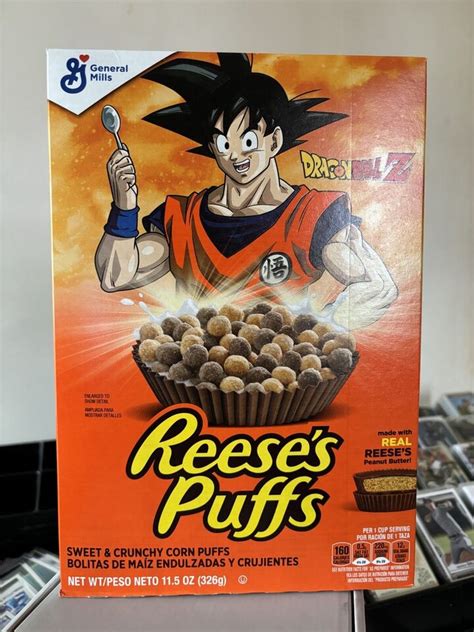 New Dragon Ball Z X Reeses Puffs Cereal Limited Edition Goku Cover