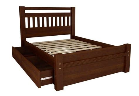 Cama Queen Size Orleans 4 Gavetas De Madeira Maciça Pinus