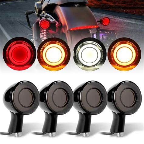 Motocicleta LED Turn Signals Mbar Vermelho E Branco Indicador De Luz