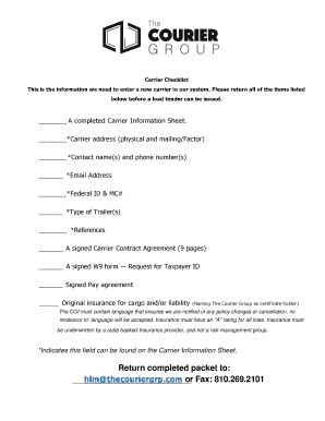 Fillable Online Images For What Is ItCarrier Checklist This Is The