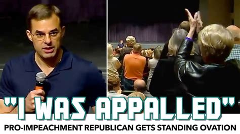 Pro Impeachment Republican Gets Standing Ovation Youtube