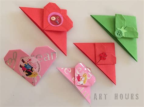 Archguide Learn To Make Some Origami Heart Corner Bookmarks