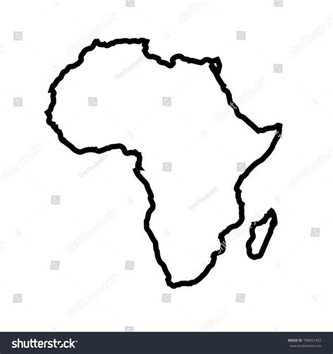 Africa Map Outline Graphic Freehand Drawing Stock Vector (Royalty Free ...