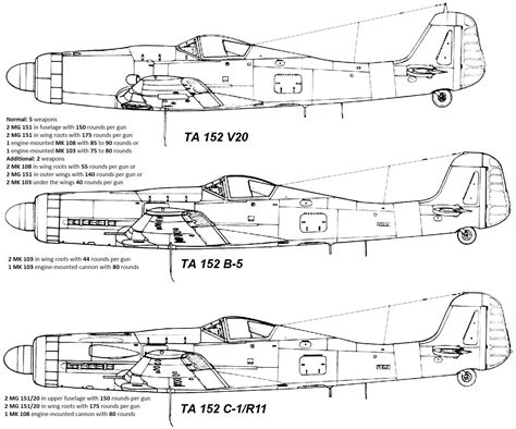 Ta Focke Wulf Technical Drawing Luftwaffe Military Aircraft