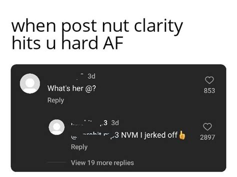 Post Nut Clarity R Nsfwmemes