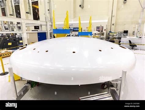 The Newly Painted Orion Heatshield For NASAs Artemis II Mission Is