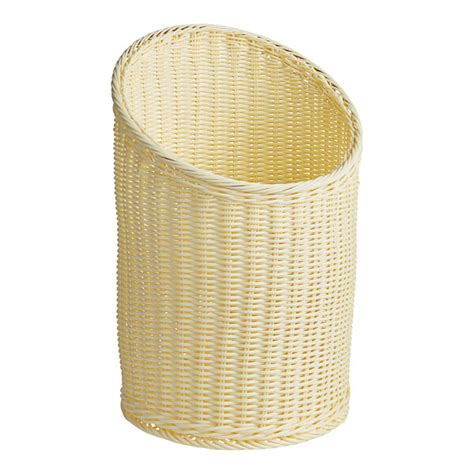 Acopa Weave 10 X 17 Round Natural Woven Plastic Rattan Basket