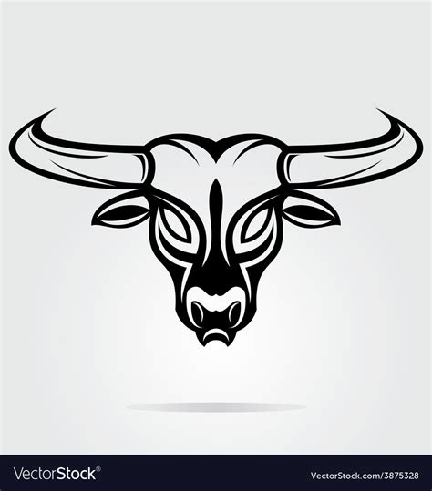 Bulls Head Tattoo Design Royalty Free Vector Image