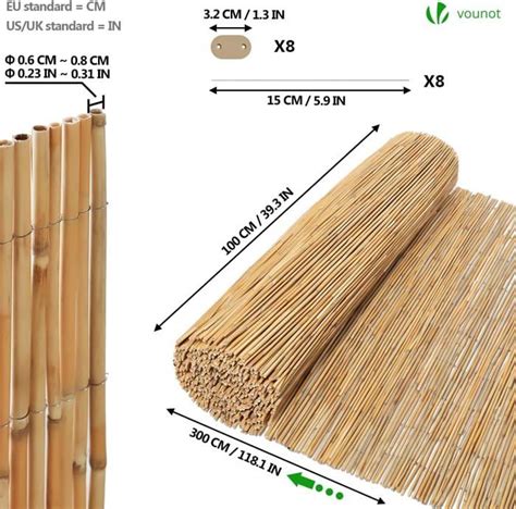 Canisse En Roseau Naturel X Cm Brise Vue En Rouleaux Avec Attaches