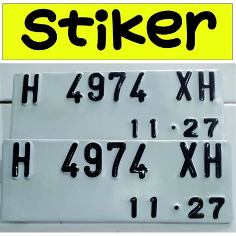 Jual Stiker Plat Nomor Motor Warna Hitamstiker Sajabukan Platnomor