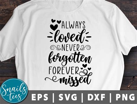 Always Loved Never Forgotten Forever Missed Svg Png Dxf Memorial Svg