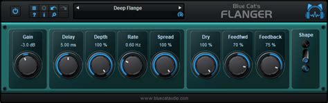 Blue Cat S Flanger Classic Flanging Effect Audio Plug In Vst Au