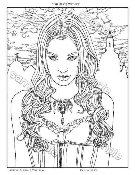 Gothic Vampire Girl Coloring Pages