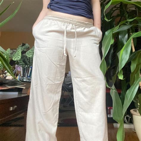 Linen Straight Leg Pants Size 1012 Photos Taken Depop