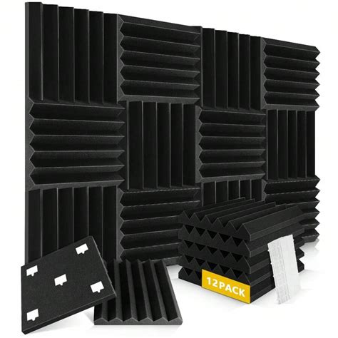 12 Pack-12x12x2 Inches Sound Absorbing Dampening Studio Foam ...